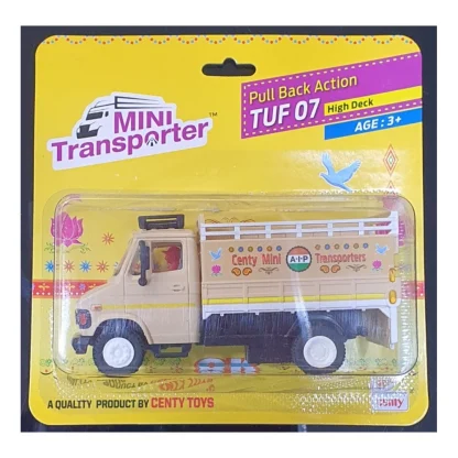 Plastic Pull Back Action 407 Mini Transporter Truck With Openable Tail Gate Toy For Kids  (Assorted) - Image 5