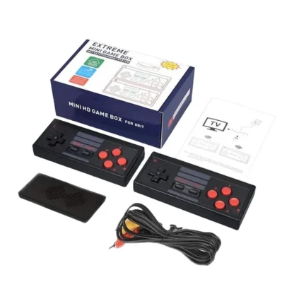 Plastic Mini Retro Game System BuiltIn 620 Games And 2 Controllers (Black)