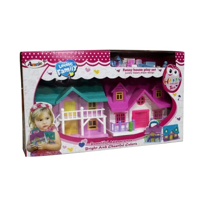 Plastic Dollhouse For Girls 2 Room Set (Pink) - Image 2