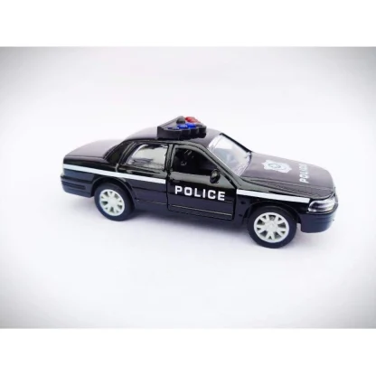 Plastic Diecast Metal Pullback Police Car (Red) - Image 2