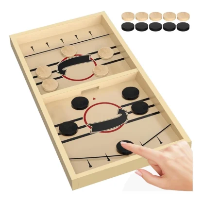 Wood Hockey Table Board Games (Wood Color)