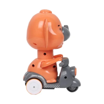 Plastic Elephant Push And Go Friction Toy For Kids (Orange) - Image 2