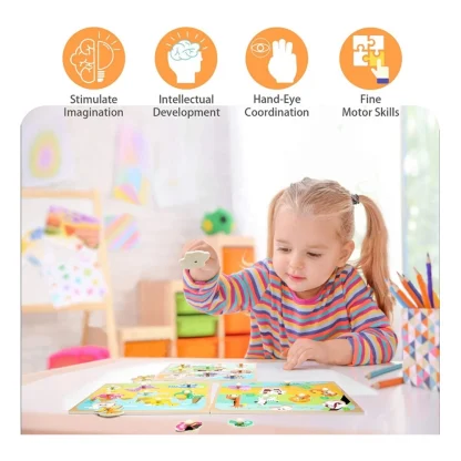 Plastic Educational Learning Wooden Domestic Animal Puzzles Board For Kids (Assorted) - Image 5