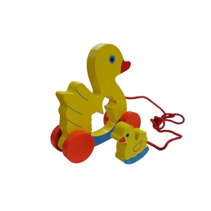 Wooden Toddlers Duck Pull Toy For Babies (Multicolor) - Image 6