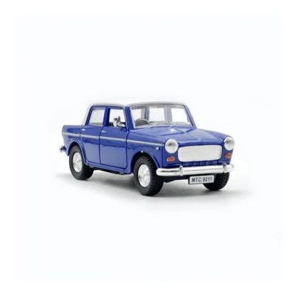 Plastic Old Model Fiat Openable Doors Pull Back Action Collectible Car For Kids (Blue) - Image 4