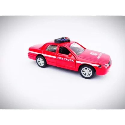 Plastic Diecast Metal Pullback Police Car (Red) - Image 4