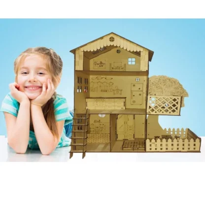 Plastic Dollhouse For Girls With Furniture (Assorted) - Image 3