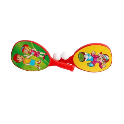 Plastic Racket Set For Kids Indoor Outdoor Table Tennis (Red) - Image 3