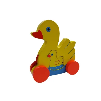 Wooden Toddlers Duck Pull Toy For Babies (Multicolor) - Image 5