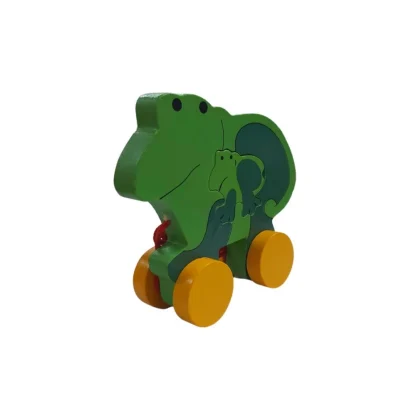 Wooden Frog And Butterfly Pull Back Action Toy (Multicolor) - Image 3