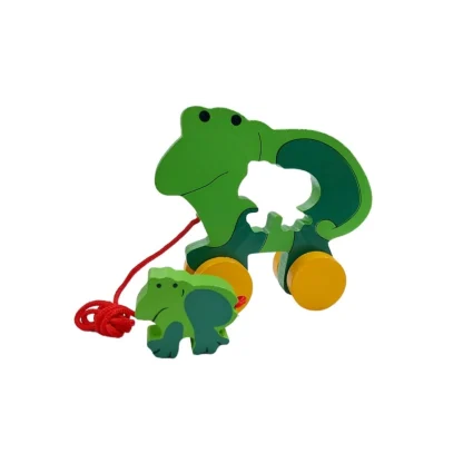 Wooden Frog And Butterfly Pull Back Action Toy (Multicolor) - Image 4