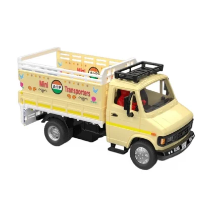 Plastic Pull Back Action 407 Mini Transporter Truck With Openable Tail Gate Toy For Kids  (Assorted) - Image 2