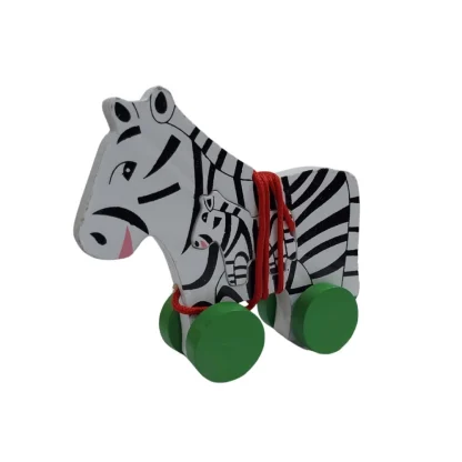 Multicolor Pull Along Toy For Babies  Toddlers Zebra (Multicolor) - Image 2