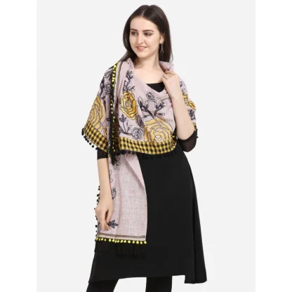 Women's Cotton Embroidered Dupatta (Gray, Length: 1.5 to 2 Mtr) - Image 4