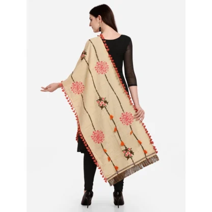 Women's Cotton Embroidered Dupatta (Beige, Length: 1.5 to 2 Mtr) - Image 6