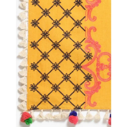 Women's Cotton Embroidered Dupatta (Mustuard, Length: 1.5 to 2 Mtr) - Image 5