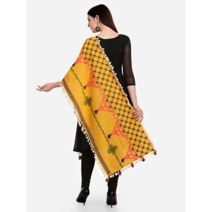 Women's Cotton Embroidered Dupatta (Mustuard, Length: 1.5 to 2 Mtr) - Image 6