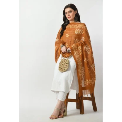 Women's Cotton Printed Dupatta (Rust, Length: Free Size) - Image 2