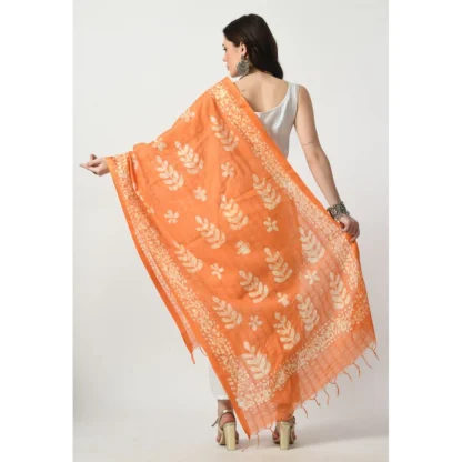 Women's Cotton Printed Dupatta (Orange, Length: Free Size) - Image 4