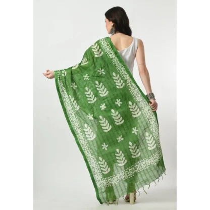 Women's Cotton Printed Dupatta (Green, Length: Free Size) - Image 4