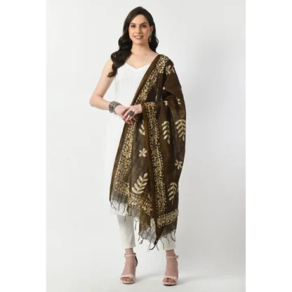 Women's Cotton Printed Dupatta (Mehandi, Length: Free Size) - Image 2