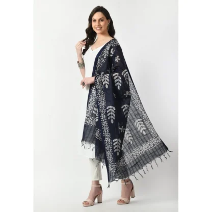 Women's Cotton Printed Dupatta (Blue, Length: Free Size) - Image 3