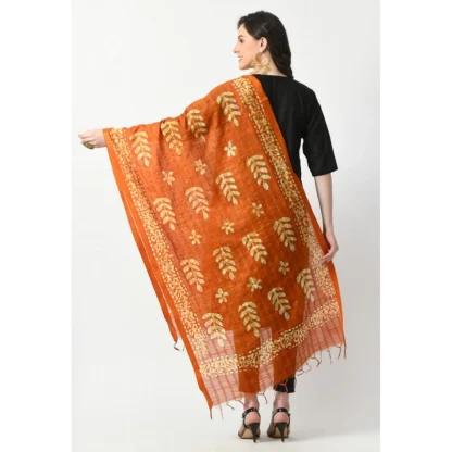 Women's Cotton Printed Dupatta (Mustard, Length: Free Size) - Image 4