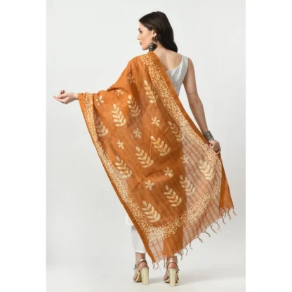 Women's Cotton Printed Dupatta (Rust, Length: Free Size) - Image 4