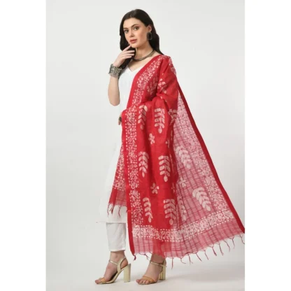 Women's Cotton Printed Dupatta (Rani, Length: Free Size) - Image 3