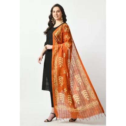 Women's Cotton Printed Dupatta (Mustard, Length: Free Size) - Image 3