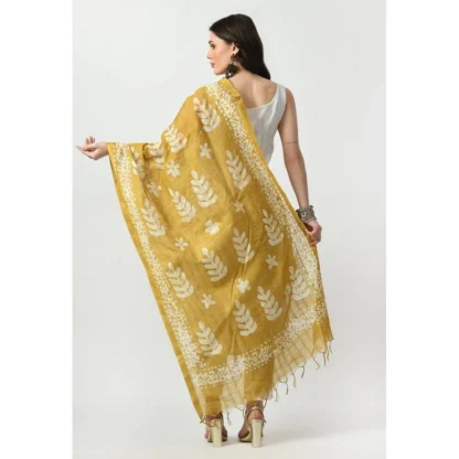 Women's Cotton Printed Dupatta (Gold, Length: Free Size) - Image 4