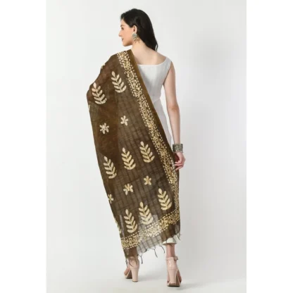 Women's Cotton Printed Dupatta (Mehandi, Length: Free Size) - Image 4