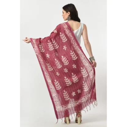 Women's Cotton Printed Dupatta (Levender, Length: Free Size) - Image 4