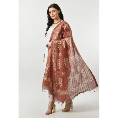 Women's Cotton Printed Dupatta (Brown, Length: Free Size) - Image 3