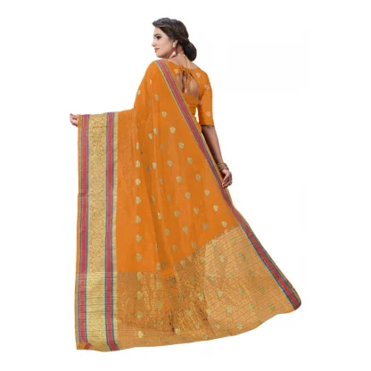 Women's Cotton Silk Designer Weaving Saree With Unstitched Blouse (Mustered, 5.50 Mtrs) - Image 3