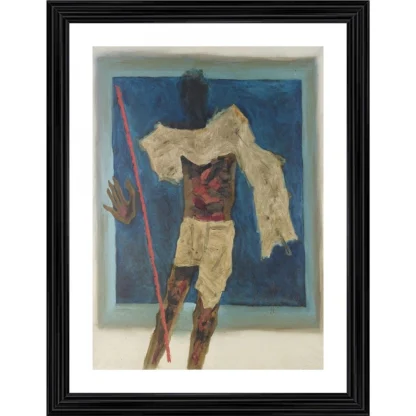 Mahatma Painting With Wood Photo Frame (Multicolor)