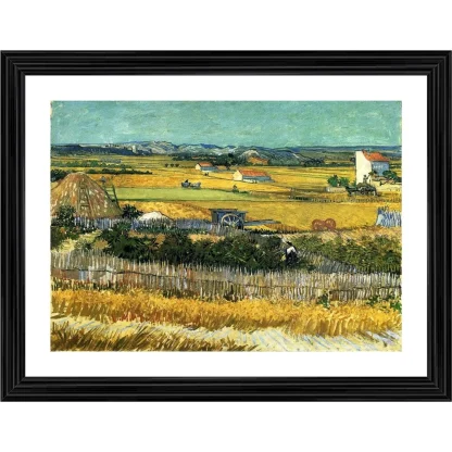 The Harvest 1888 Painting With Wood Photo Frame (Multicolor)