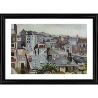 View from Vincents Studio 1886 Painting With Wood Photo Frame (Multicolor)