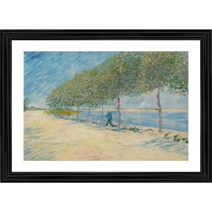 By the Seine 1887 Painting With Wood Photo Frame (Multicolor)