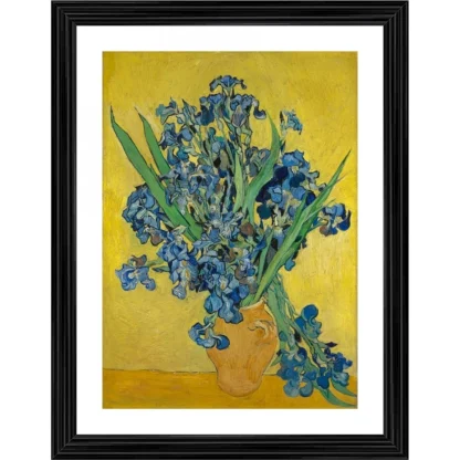 Vase with Irises 1890 Painting With Wood Photo Frame (Multicolor)