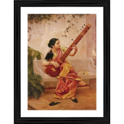 Kadambari 1890 Painting With Wood Photo Frame (Multicolor)