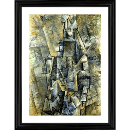 Man with a Clarinet 1911 Painting With Wood Photo Frame (Multicolor)