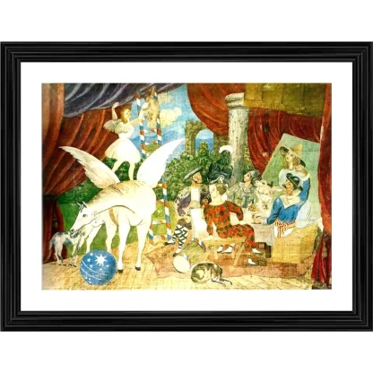 Theatre Curtain for Parade 1931 Painting With Wood Photo Frame (Multicolor)