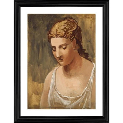 Classical Head 1922 Painting With Wood Photo Frame (Multicolor)