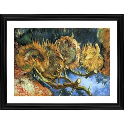 Sunflowers Gone to Seed 1888 Painting With Wood Photo Frame (Multicolor)