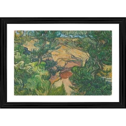 Entrance to a Quarry 1889 Painting With Wood Photo Frame (Multicolor)