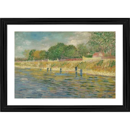 Bank of the Seine 1887 Painting With Wood Photo Frame (Multicolor)