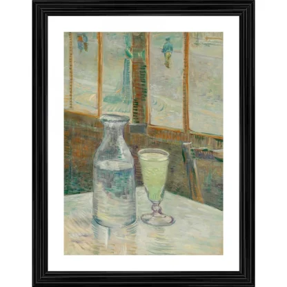 Cafe Table with Absinthe 1887 Painting With Wood Photo Frame (Multicolor)