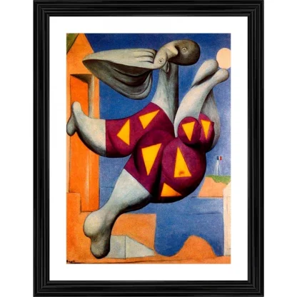 Woman with Beach Ball 1932 Painting With Wood Photo Frame (Multicolor)