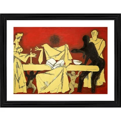 The Last Supper Painting With Wood Photo Frame (Multicolor)